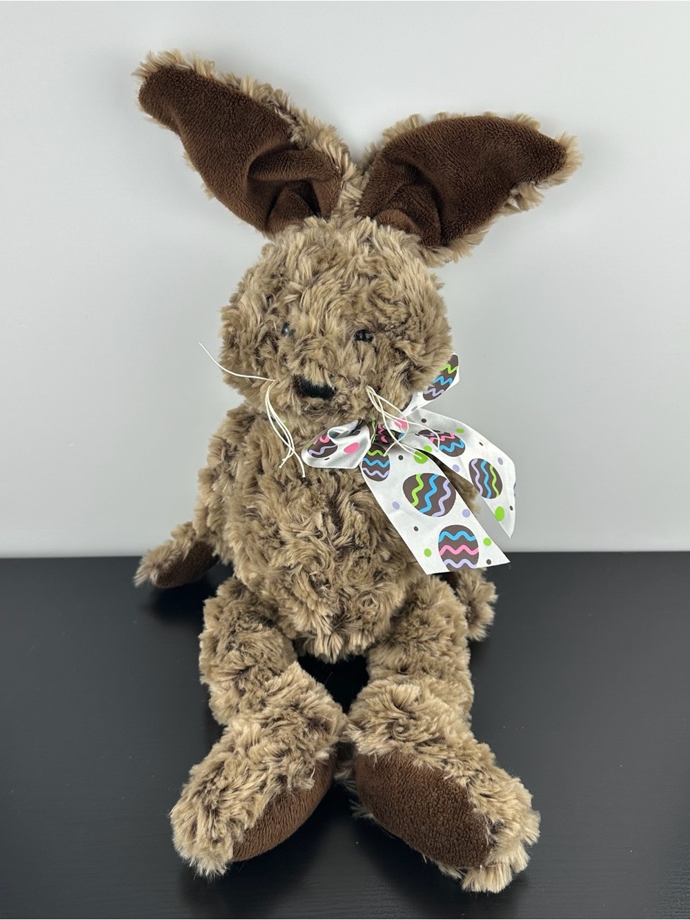Ganz Rare Choc-O-Hop Brown Tan Bunny Rabbit 14” HE9735 Easter Egg Bow Plush